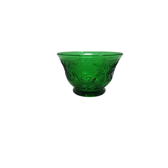 vintage anchor hocking forest green glass custard/ice cream bowl - Picture 1 of 5